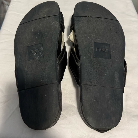 **Authentic** Fendi Men’s Black Sandal with FF detail. main image 5